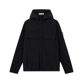 Stone Island Light Jackets, male, Black, Size: 2XL Jacket