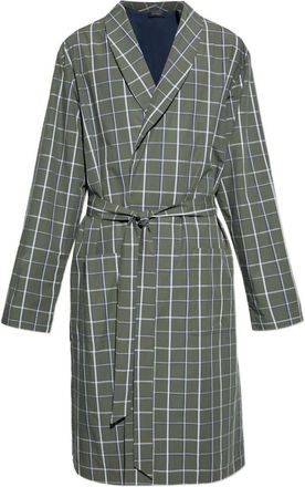 Hanro Vestaglia a quadri con cintura - Verde