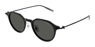 Montblanc MB0355S Asian Fit 001 Mens Sunglasses Black Size 49