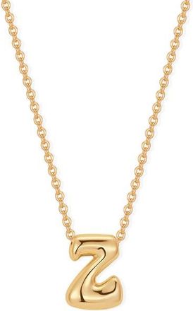 Brook & York Mini Pippa Bubble Initial Pendant Necklace in Gold Z at Nordstrom