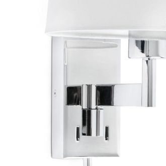 Faro Barcelona Artis Aplique De Pared Con Lector Cromo/blanca 68493-01