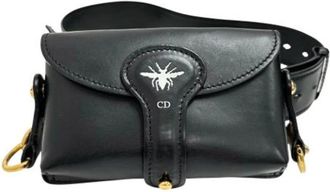 Dior Pre-owned Belt Bags, male, Black, Size: ONE SIZE Pre-owned Bee Calfskin Shoulder Bag