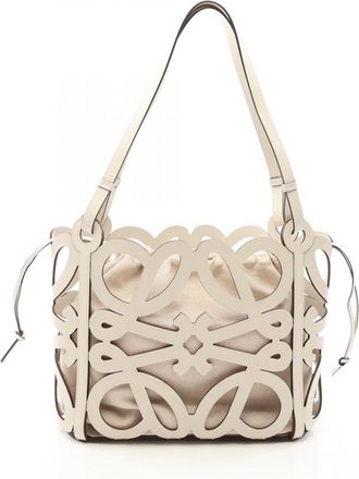 Loewe White Leather Handbag Tote Bag (Pre-Owned)
