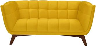 Rendez-Vous D&eacute;co Sof&aacute; de 2 plazas en terciopelo amarillo