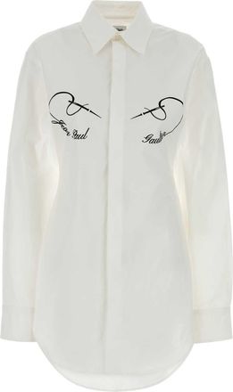 Jean Paul Gaultier White Stretch Poplin Shirt