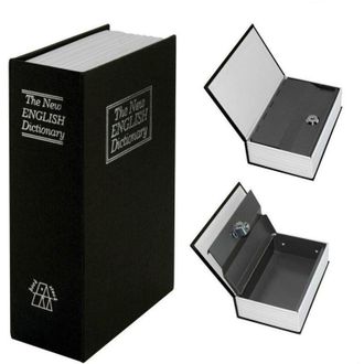 Trade Shop Trade Shop - Cassetta Sicurezza Portavalori Libro Porta Monete Chiave Metallo 240x155x55 Mm