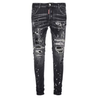 Dsquared2 Mens Super Twinky Jean Black Diamond Destroyed Wash Jeans Cotton - Size 30 (Waist)