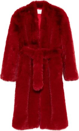 Frankie Shop Cappotto Destiny imbottito in finta pelliccia - Rosso