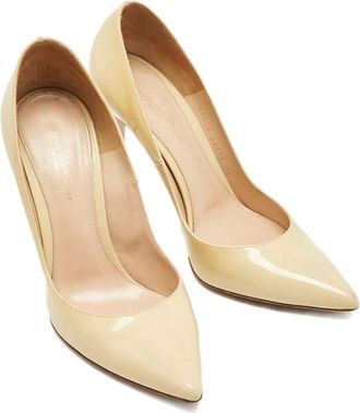 Gianvito Rossi Pumps a punta in pelle verniciata 110mm - Toni neutri