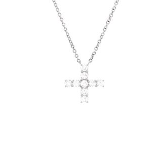 Harry Winston Cross Pendant Necklace Platinum with Diamonds Mini