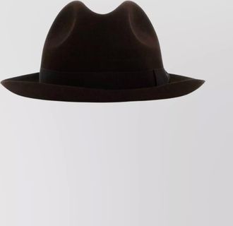 Borsalino damiano hat with ribbon band and wide brim