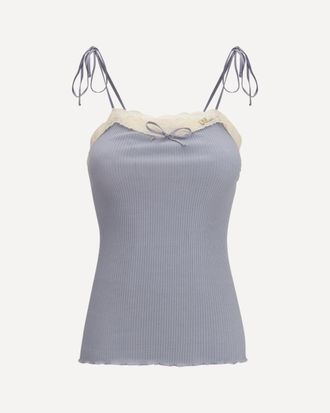Chlo&eacute; Jersey and lace thin strap Top Female M