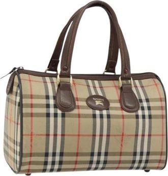 Burberry Pre-owned Handbags, female, Beige, Size: ONE SIZE Pre-owned Canvas Handbag