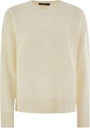 Fabiana Filippi Gezellig Gebreide Pullover Sweater - Dames - Ronde hals truien - Beige - M - Truien & Vesten
