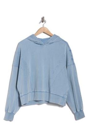 Yogalicious Flow Crop Hooded Sweatshirt in Washed Light Denim at Nordstrom Rack, Size X-Small