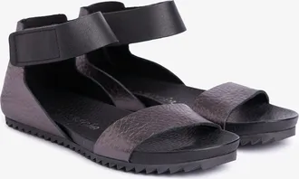 Pedro Garcia Ankle strap fussbett in black metallic leather | Jalila | Essentials collection | PEDRO GARCIA