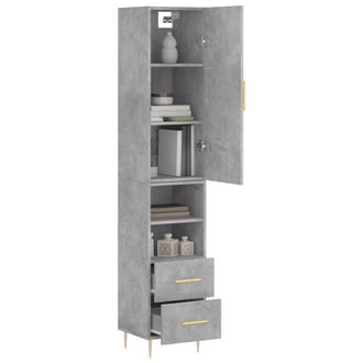 Berkfield Home Highboard Concrete Grey 34.5x34x180 cm Engineered Wood