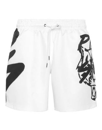 Plein Sport Printed Shorts Plein Sport Men in White at Nordstrom, Size Xxx-Large