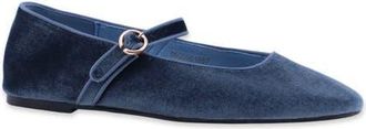 Shushop Annabelle Mary Jane Flat in Denim Velvet at Nordstrom, Size 7.5