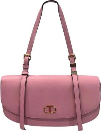 Twinset Shoulder Bags, female, Pink, Size: ONE SIZE Shoulder Bag with Gold-Tone Buckle