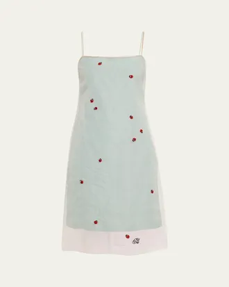 Bernadette Rachel Ladybug Embellished Layered Midi Slip Dress