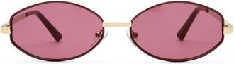 AIRE Objective 53mm Oval Sunglasses in Gold /Burgundy Mono at Nordstrom