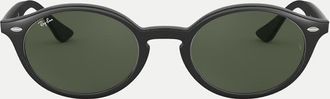 Ray-Ban Rb4315 occhiali da sole ovali neri con lente verde-Nero