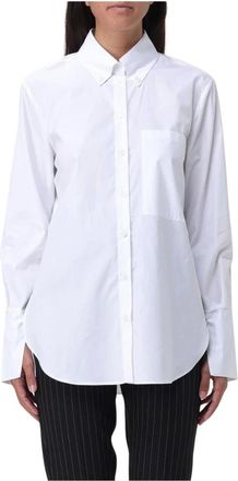 Patrizia Pepe Overhemden, Dames, Wit, S, Katoen, Witte Poplin Blouse
