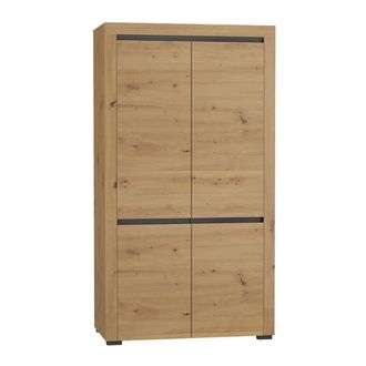 Petits Meubles Armario 2 puertas con led madera paneles laminados madera y gris