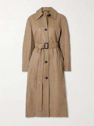 Toteme Trench In Pelle Con Cintura - Neutri