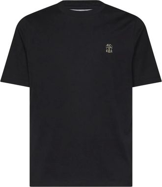 Brunello Cucinelli Hombre, Camisetas, Negro, Talla: S