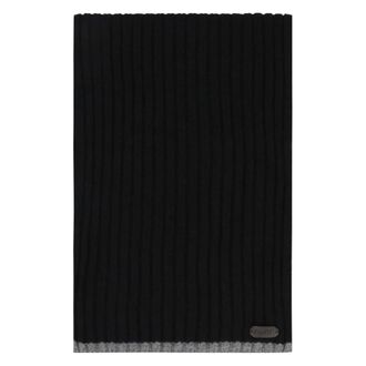 Moorer Winter Scarves, male, Black, Size: ONE SIZE Cashmere Ribbed Knit Scarf