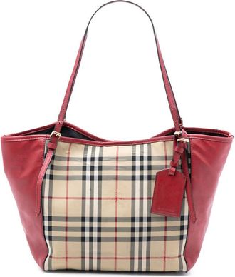 Burberry Pre-owned Burberry Small Haymarket Check Canvas and Leather Canterbury Tote W7BS1R48XUREC0VH