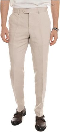 HUGO BOSS Kostuumbroek 262_Db - Heren - Nette broeken - Beige - M - Linnen - Broeken
