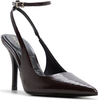 Aldo Nikoletta Ankle Strap Pointed Toe Pump in Maroon at Nordstrom, Size 7.5