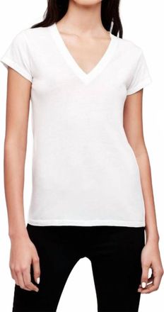 L'agence Becca V Neck Tee In White