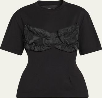 Simone Rocha Patchwork Frill Bust Detail T-Shirt
