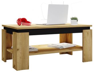 ebuy24 Mesa Auxiliar De Madera Vcm Mesa De Centro Lisa Dimensiones Aprox. Al. 41 X An. 90 X P. 53cm Mesa De Sal&oacute;n Sofabed - Rolas (roble De Miel / Negro)