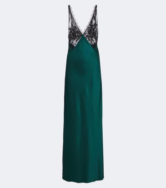 The Sei Sequined lace-trimmed silk satin gown