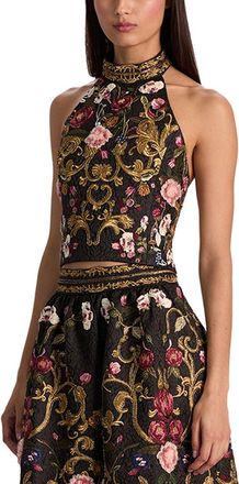 Alice & Olivia Alice + Olivia Gatz Open Back Crop Top