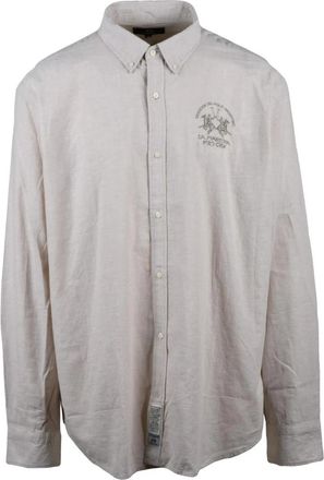 La Martina Casual Overhemden - Heren - Casual Overhemden - Beige - 3XL - Katoen - Overhemden