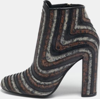 Ferragamo Multicolor Printed Leather Zipped Ankle Length Boots