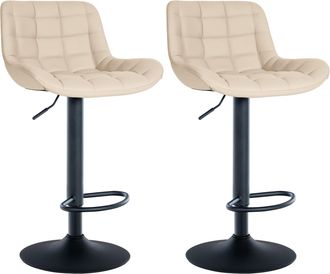 Clp Clp - Set De 2 Taburetes De Bar Tover Crema Simil Cuero