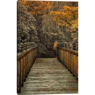 iCanvas Across The Bridge by Don Schwartz Canvas Wall Art in Forest Bridge at Nordstrom Rack, Size 18X12