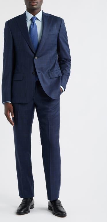 Navy Plaid Wool Suit at Nordstrom, Size 40 Short