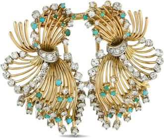 Luxury Bazaar Spilla in oro giallo platino 18 carati con diamanti