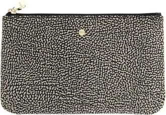 Borbonese Classica Flat Pouch - Dames - Clutches - Beige - ONE Size - Leer - Tassen