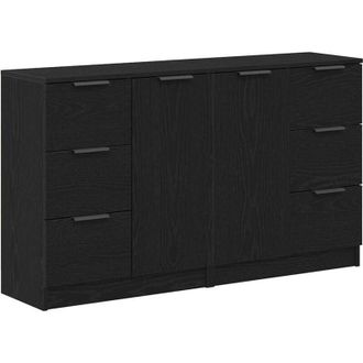 vidaXL Vidaxl - Aparador Roble Negro 180 X 30 X 70 Cm Madera Contrachapada