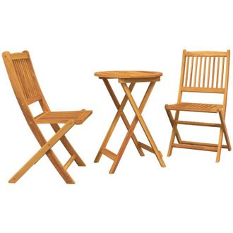 vidaXL Juego Bistro De Jard&iacute;n 3 Pcs Marr&oacute;n Madera Maciza De Acacia Vidaxl