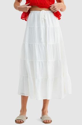 All in Favor Tiered Maxi Skirt in Off White at Nordstrom, Size X-Small